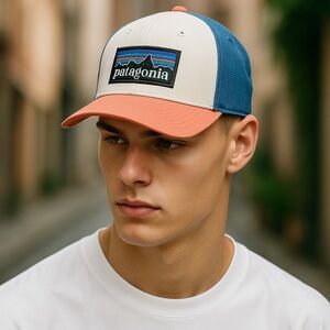 Patagonia Blue and Orange Trucker Hat